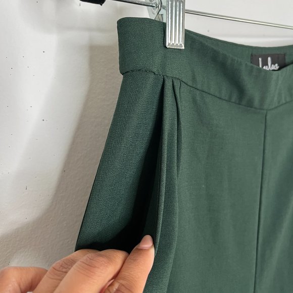 Lulu's Kick It Forest Green High-Waisted Trouser Pants size Medium - Picture 8 of 9